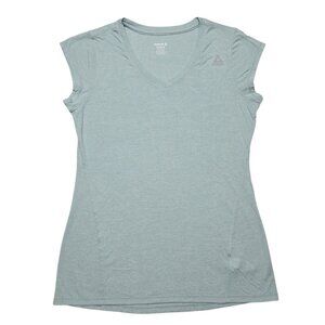 Reebok Top Womens Small Green Activewear Short Sleeve Gym Running 34 in Chest